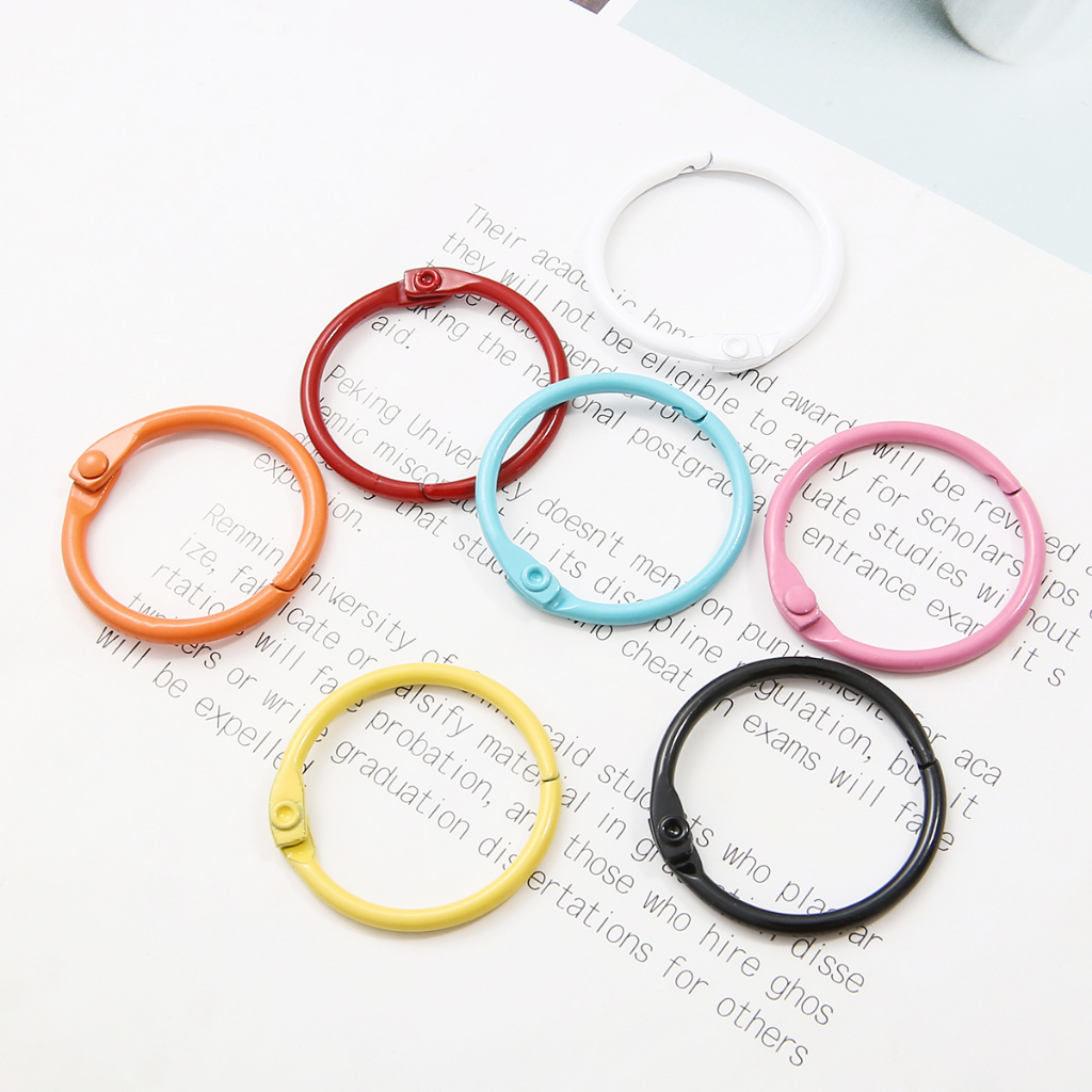Set 4 Vòng Sắt Hình Chữ C Nhiều Màu Sắc Làm Móc Khóa DIY 30mm