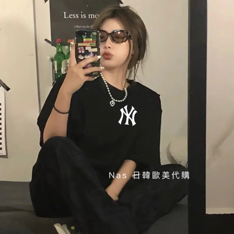 Áo Thun Tay Ngắn F49OY In Chữ MLB Yankees Thời Trang Cho Nam Và Nữ