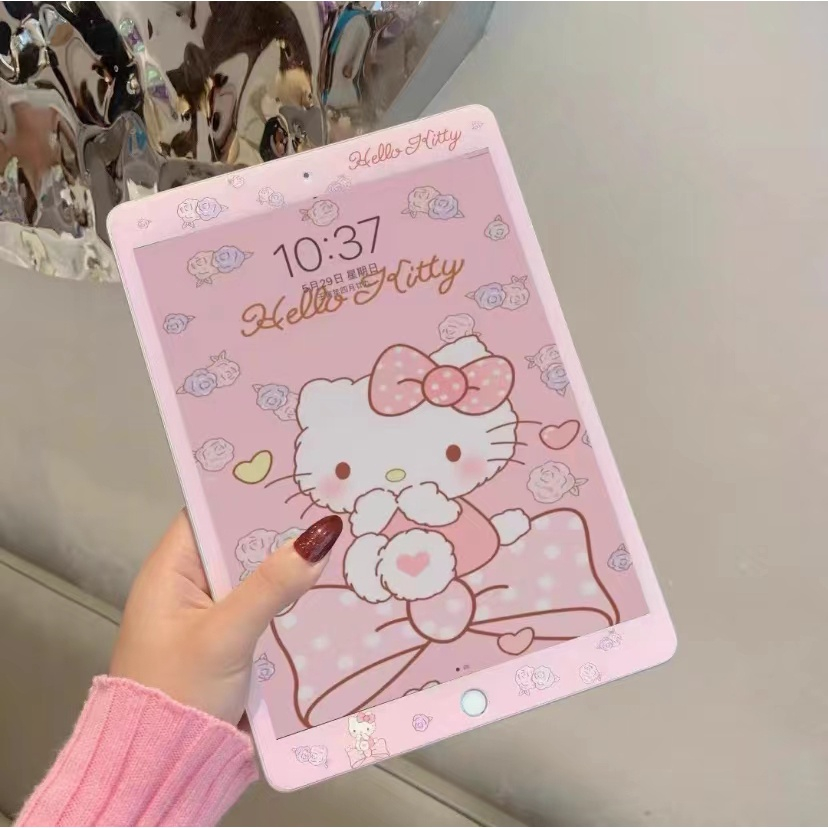 Sticker Hello Kitty Dán Trang Trí Cửa Kính Máy Tính Bảng iPad 9 8 7 mini 6 Air 5 4 3 2 Pro