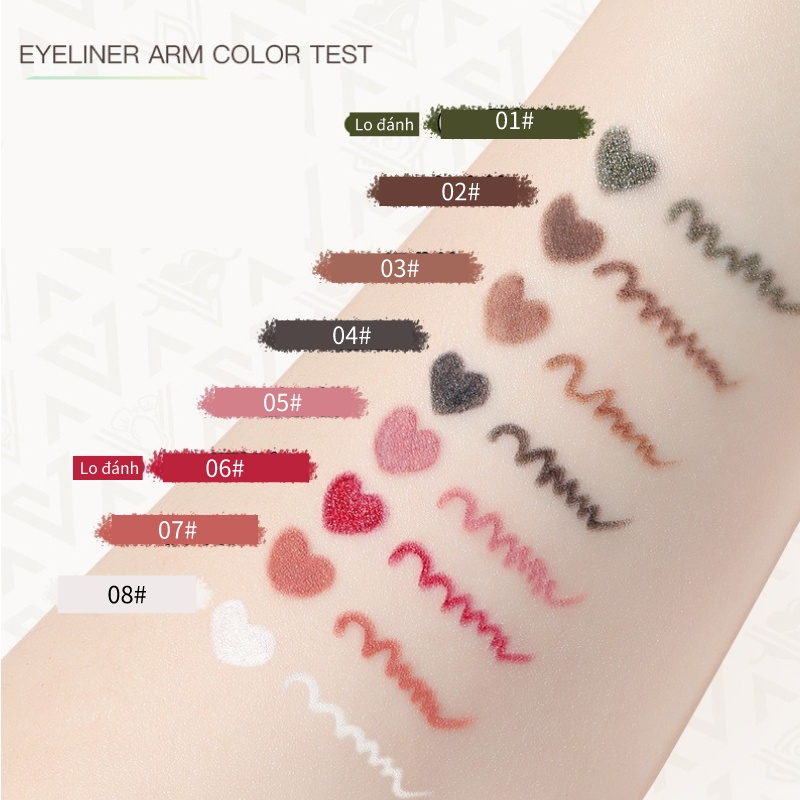 VEECCI Bút gel kẻ mắt không thấm nước, không lem, lâu trôi dành cho người mới tập và mới bắt đầu, bút kẻ mắt hình con tằm