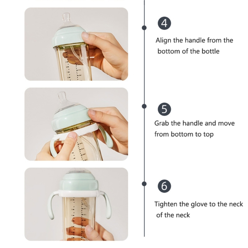 Tay Cầm Hình Vuông Gọn Nhẹ Dễ Nắm Cho Bình Sữa Em Bé 6M +