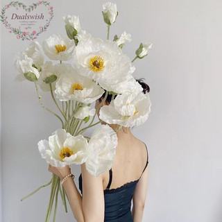  Dualswish 105cm Dài Lớn Làm Đẹp Mô Phỏng Hoa Yu Giả Lụa Trang Trí Nhà Hoa Anh Túc Mô Phỏng Đám Cưới Sắp Xếp 