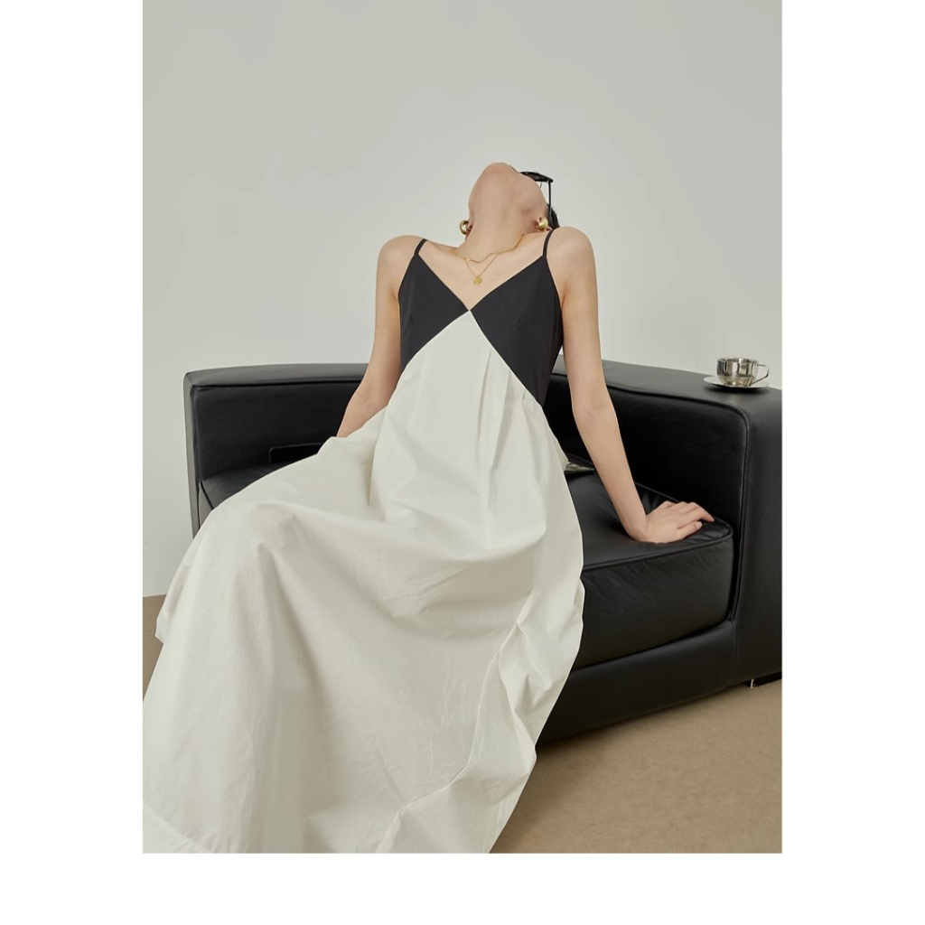 Đầm Hai Dây Dáng Dài Phong Cách Pháp Thời Trang Đi Biển Mùa Hè Cao Cấp