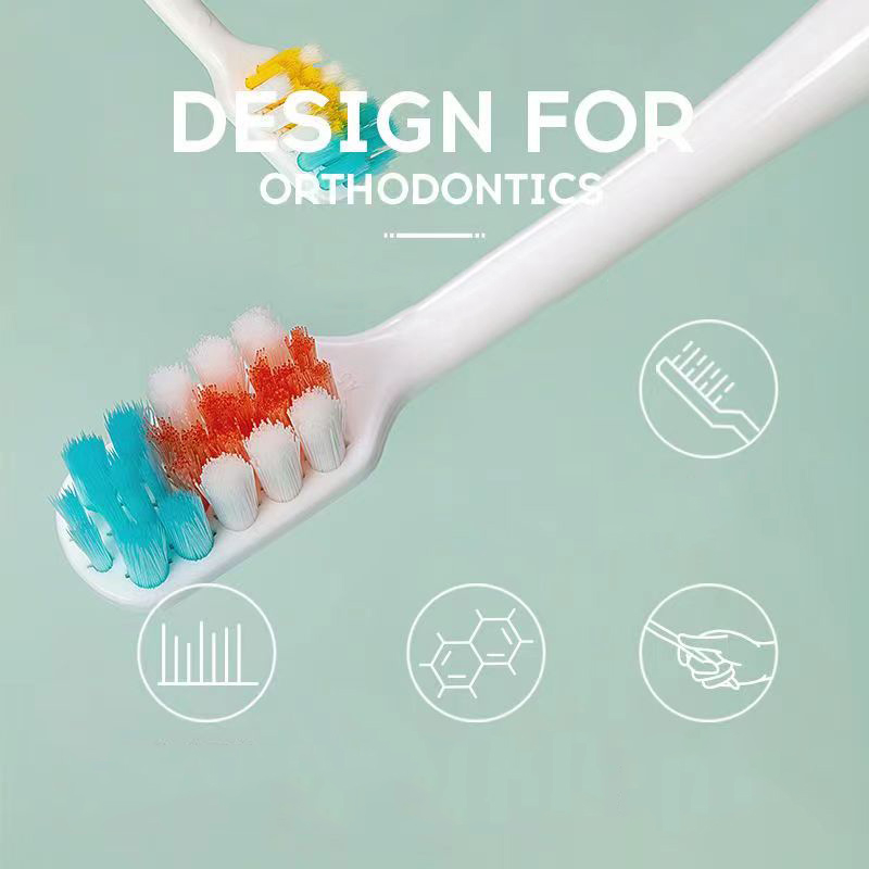 MEYARN 2 miếng / Gói Bàn chải kẽ răng PV Bàn chải đánh răng chỉnh nha có lông mềm cho niềng răng