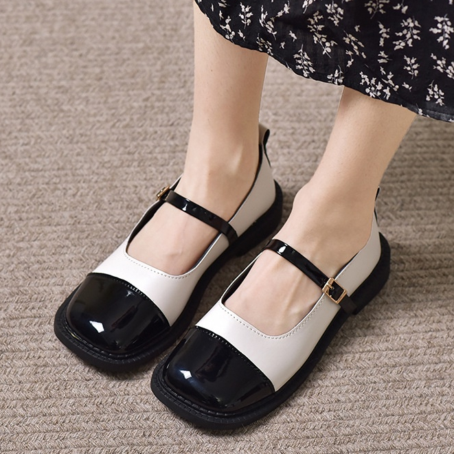 Shizhibao Giày Mary Jane girly Đế Dày Phong Cách Đại Học Thời Trang Mùa Thu Nhẹ Nhàng Cho Nữ