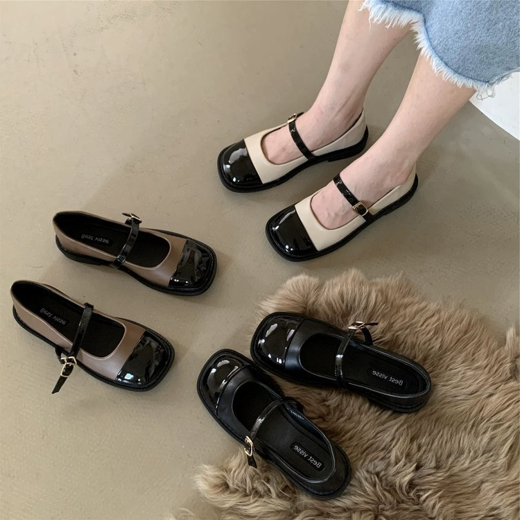 Shizhibao Giày Mary Jane girly Đế Dày Phong Cách Đại Học Thời Trang Mùa Thu Nhẹ Nhàng Cho Nữ