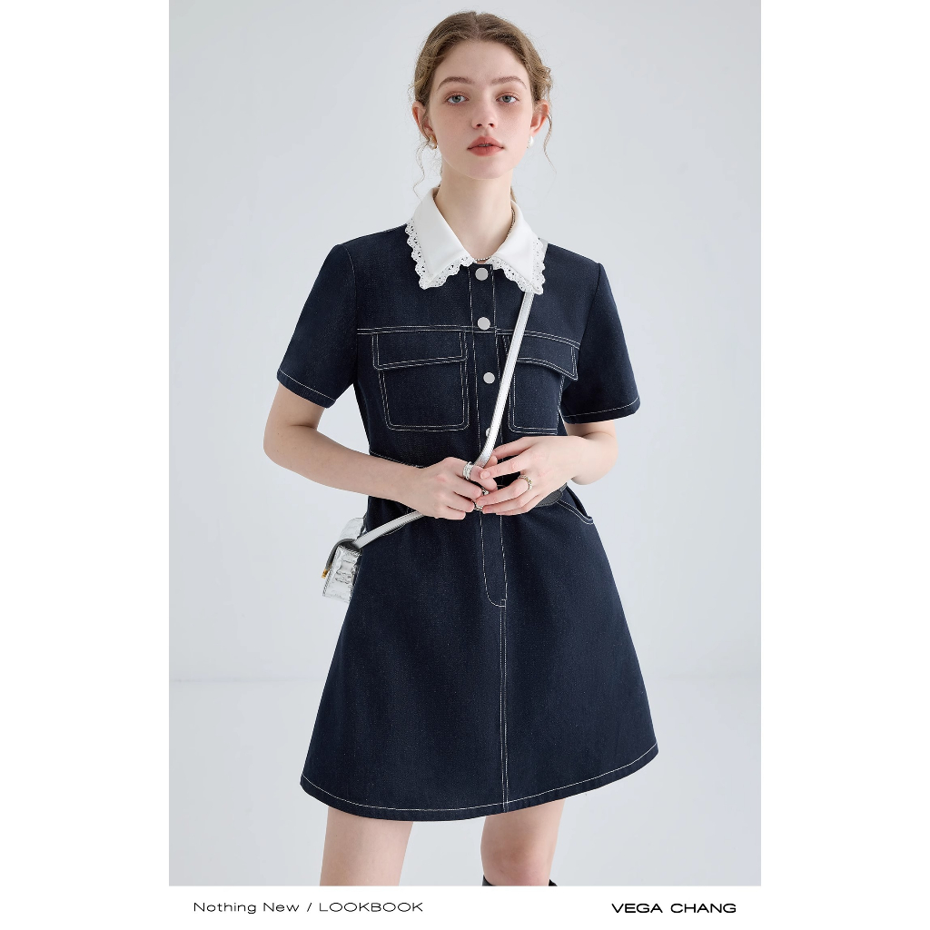 Đầm Sơ Mi Cổ Búp Bê Ôm Eo Thời Trang Mùa Hè 2023 Phong Cách Mới Cho Nữ