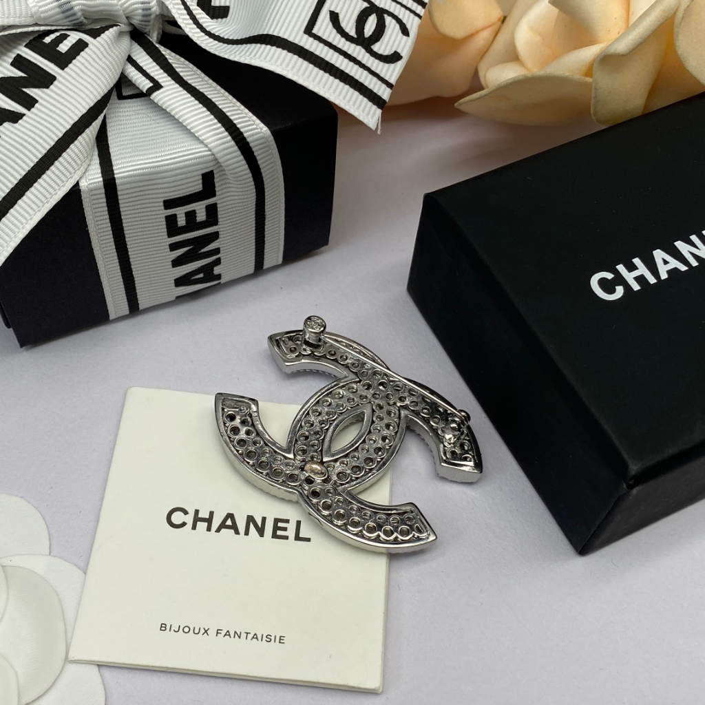 Mới Trâm Cài Áo Hình Hai Chữ C Đính Đá Thời Trang