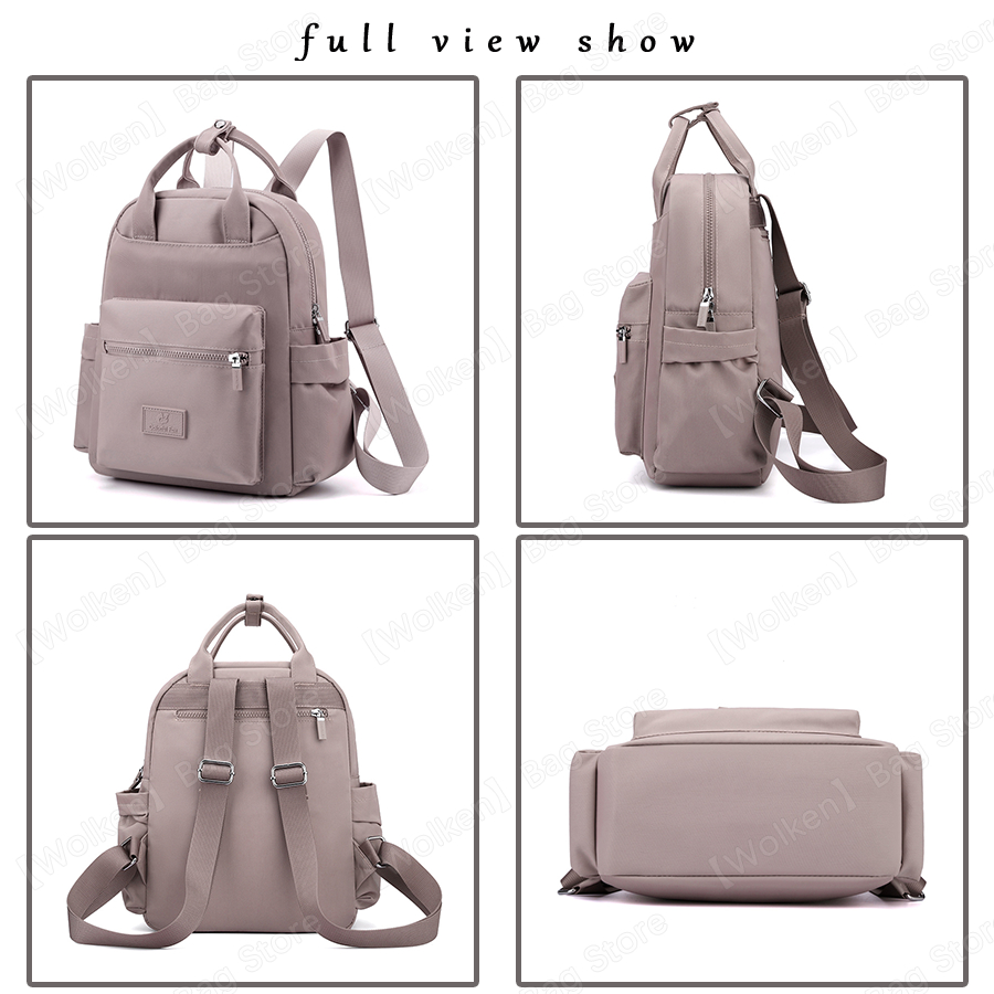 Ba Lô nylon Chống Thấm Nước Màu Sắc Đơn Giản