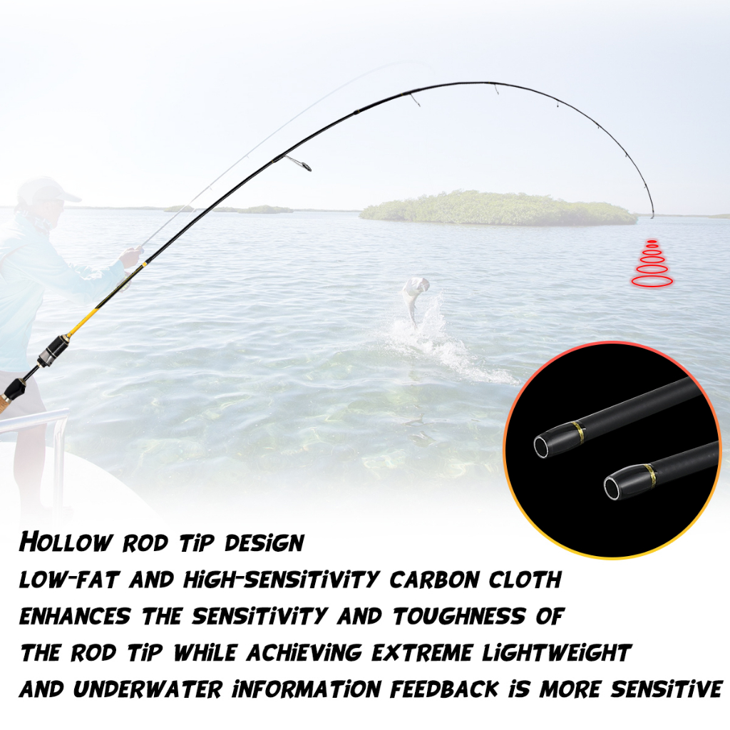 Cần Câu Cá Tôm 1.38 / 1.68M / 1.8M 2-7lb ul Bằng Sợi carbon Siêu Nhẹ