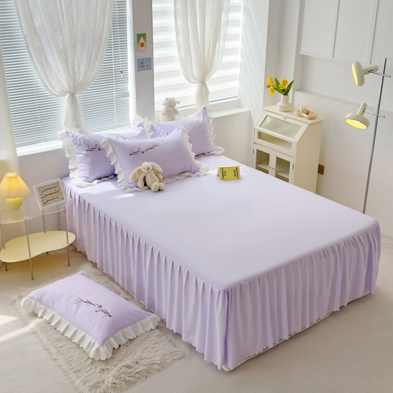 Bộ Drap giường 4 Trong 1 Với Vỏ Gối Đơn / Đôi in Hình Thỏ Hoạt Hình Màu Tím Phong Cách Vua / Hoàng Hậu