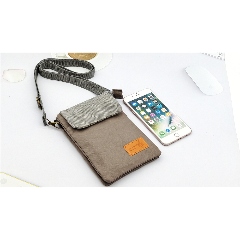 Túi Vải Đeo Chéo Đựng Điện Thoại / Chìa Khóa Đa Năng Thời Trang Cho Nam Và Nữ