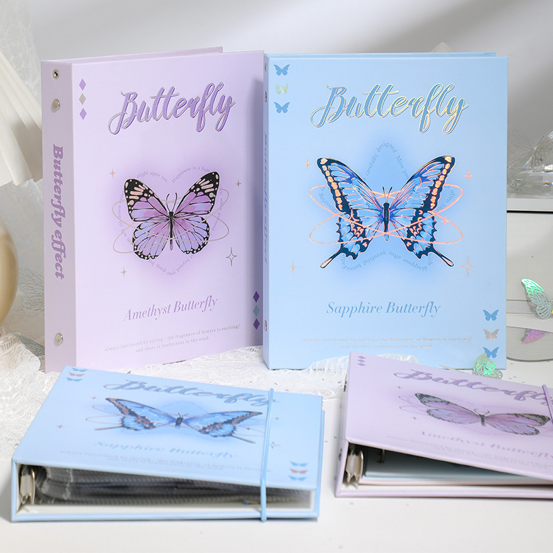 Cuốn album ảnh bìa cứng họa tiết bướm màu laser xinh xắn