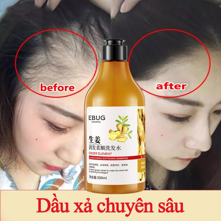 Dầu gội gừng tươi dầu gội mọc tóc dầu gội chống rụng tóc 500ml tự nhiên cải thiện tóc khô kiểm soát dầu xóa gàu