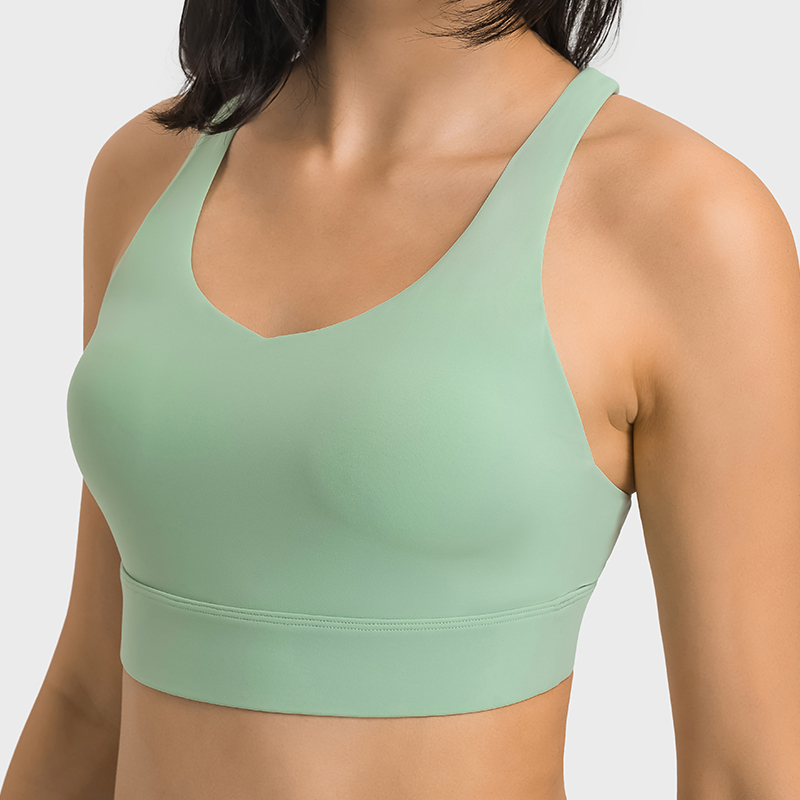 Áo Ngực Thể Thao Dây Chéo Lưng Hỗ Trợ Tập Yoga Màu Tím Bạc Hà Xanh Lá Trắng