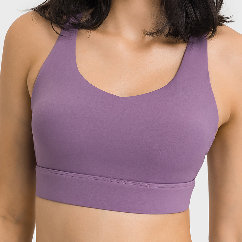 Áo Ngực Thể Thao Dây Chéo Lưng Hỗ Trợ Tập Yoga Màu Tím Bạc Hà Xanh Lá Trắng