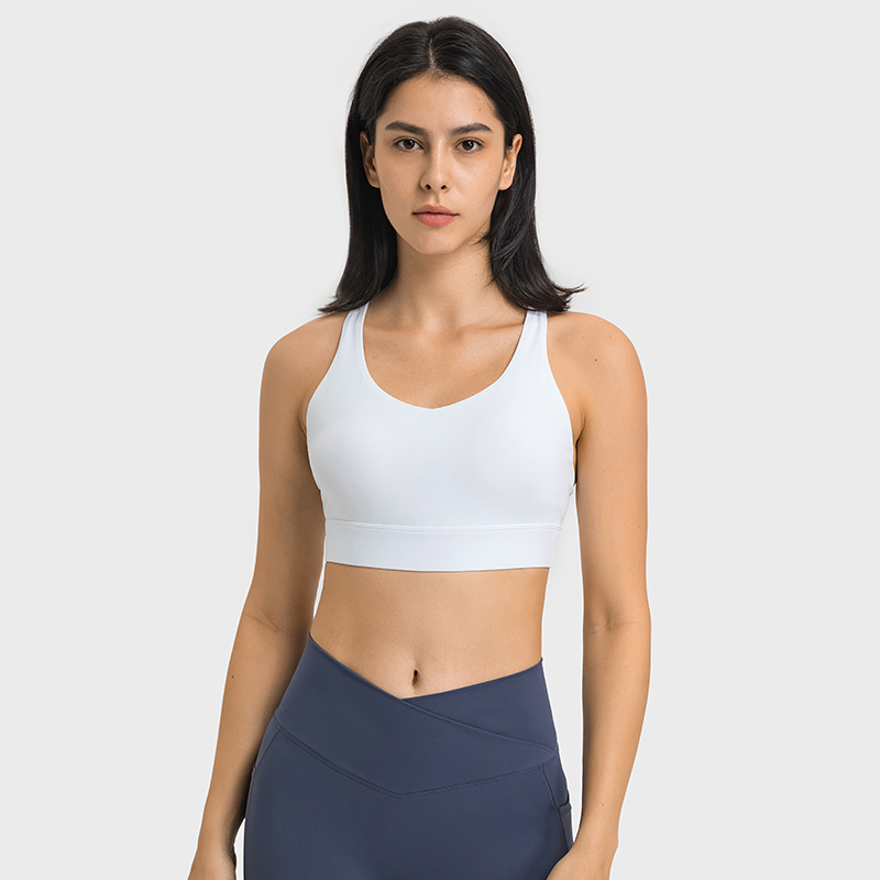 Áo Ngực Thể Thao Dây Chéo Lưng Hỗ Trợ Tập Yoga Màu Tím Bạc Hà Xanh Lá Trắng