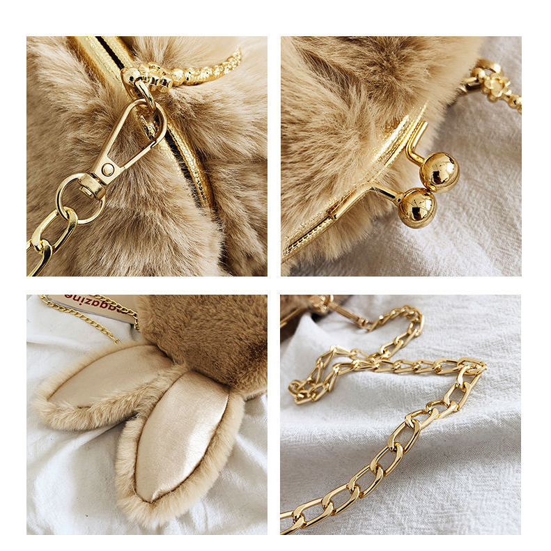 Moweikaidi  túi xách nữ Phiên bản Hàn Quốc nghiêng túi dễ thương sang trọng thỏ phù hợp túi xách mùa thu và mùa đông