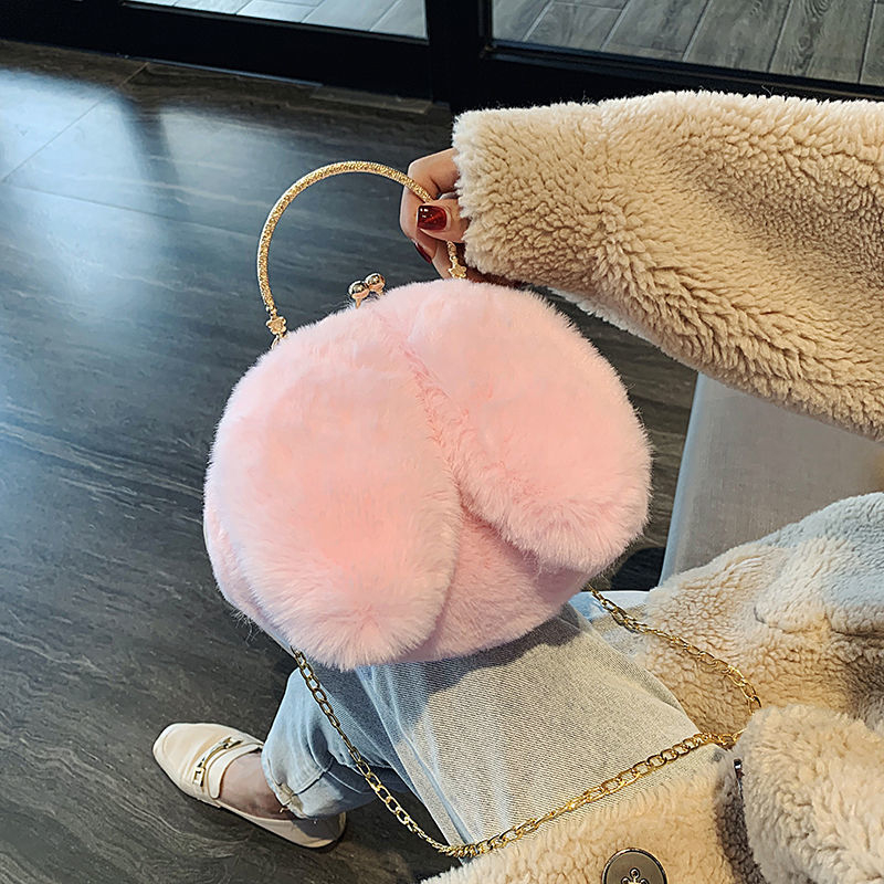 Moweikaidi  túi xách nữ Phiên bản Hàn Quốc nghiêng túi dễ thương sang trọng thỏ phù hợp túi xách mùa thu và mùa đông