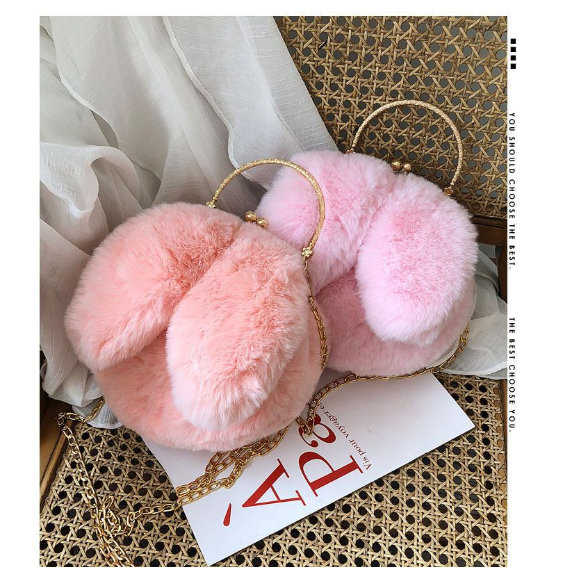 Moweikaidi  túi xách nữ Phiên bản Hàn Quốc nghiêng túi dễ thương sang trọng thỏ phù hợp túi xách mùa thu và mùa đông