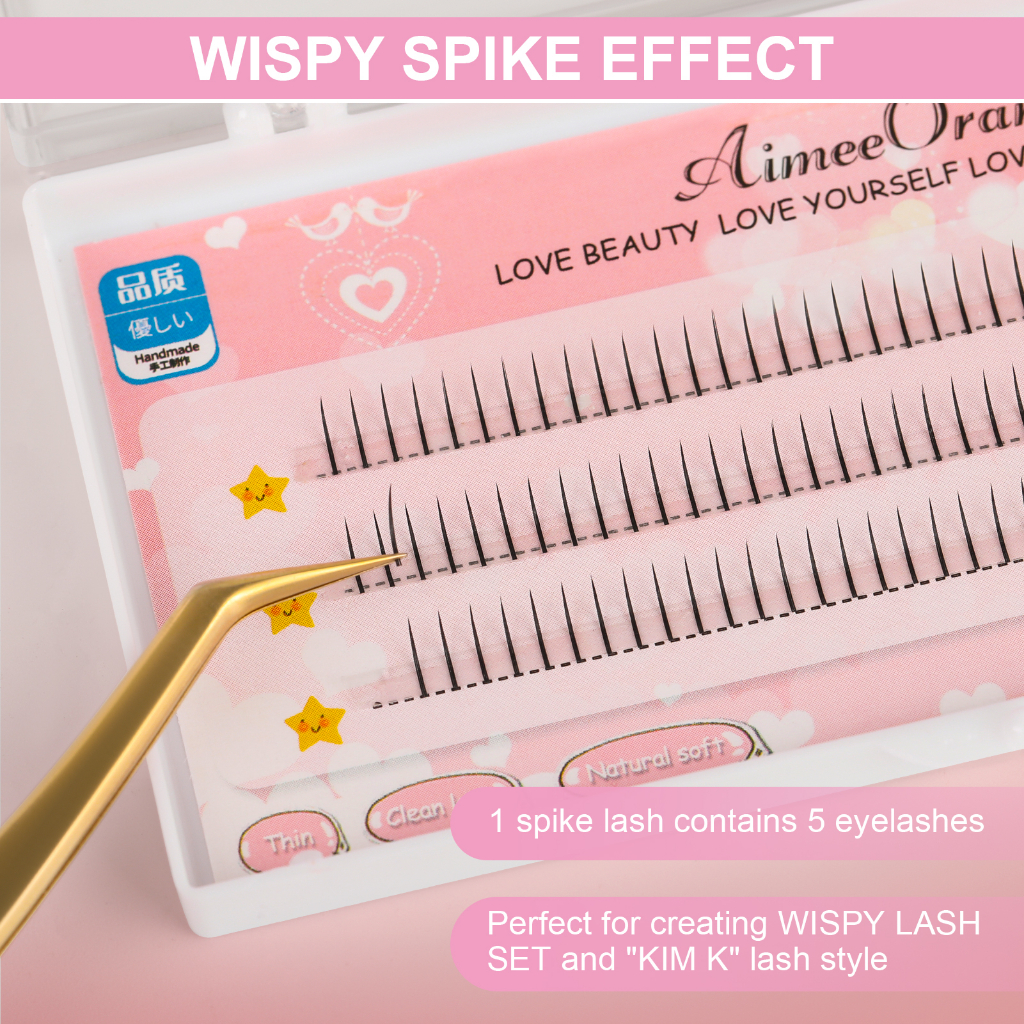 AimeeOran Hộp Lông Mi Giả 5 / 6 / 7Mm Hỗn Hợp Trang Điểm Tự Nhiên Hình Chữ V In Hoạt Hình