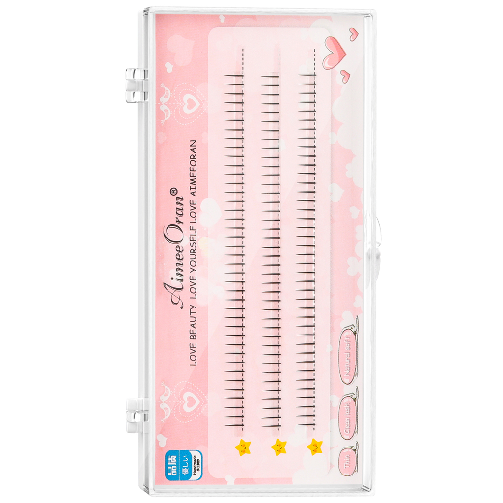 AimeeOran Hộp Lông Mi Giả 5 / 6 / 7Mm Hỗn Hợp Trang Điểm Tự Nhiên Hình Chữ V In Hoạt Hình