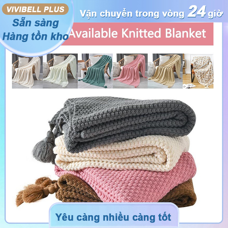 【Giao hàng trong vòng 24 giờ】Chăn phủ ghế sofa phong cách Bắc Âu sáng tạo cho Chăn Dệt Kim Mềm Mại Phong Cách Hàn Quốc Có Tua Rua Cho Ghế Sofa / Văn Phòng / Nhà Ở