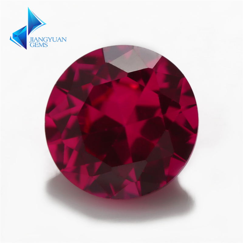 Kích Thước 1.0mm-10.0mm Cắt Tròn 5# Đá Corundum Tổng Hợp Màu Đỏ Dùng Làm Trang Sức