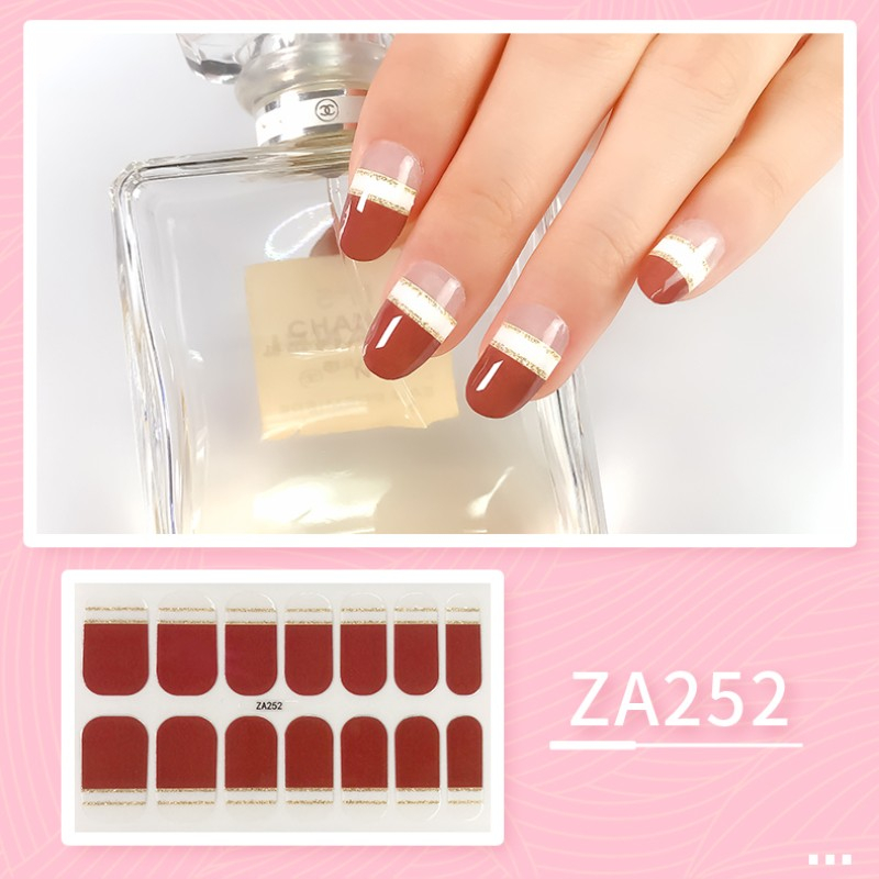 Bộ 14 Miếng Dán Móng Tay ZA4 Trong Suốt Họa Tiết Da Báo Màu Gradient Chống Nước Không Độc Hại
