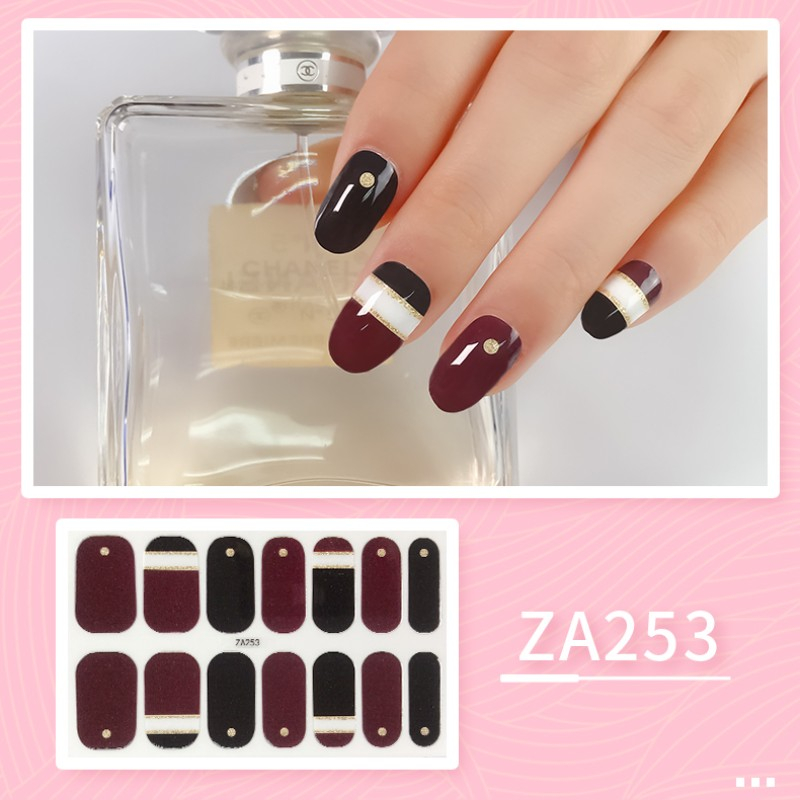 Bộ 14 Miếng Dán Móng Tay ZA4 Trong Suốt Họa Tiết Da Báo Màu Gradient Chống Nước Không Độc Hại
