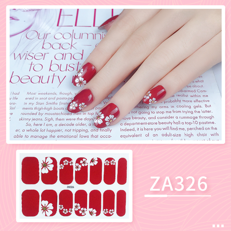 Bộ 14 Miếng Dán Móng Tay ZA5 Trong Suốt Họa Tiết Da Báo Màu Gradient Chống Nước Không Độc Hại