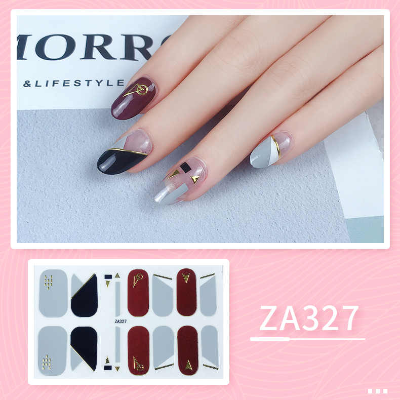 Bộ 14 Miếng Dán Móng Tay ZA5 Trong Suốt Họa Tiết Da Báo Màu Gradient Chống Nước Không Độc Hại