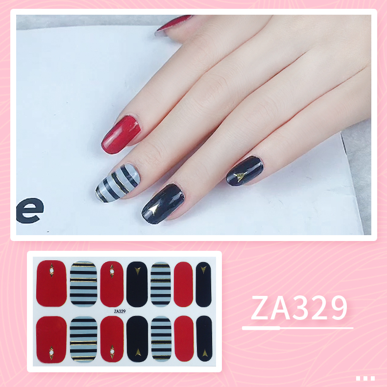 Bộ 14 Miếng Dán Móng Tay ZA5 Trong Suốt Họa Tiết Da Báo Màu Gradient Chống Nước Không Độc Hại
