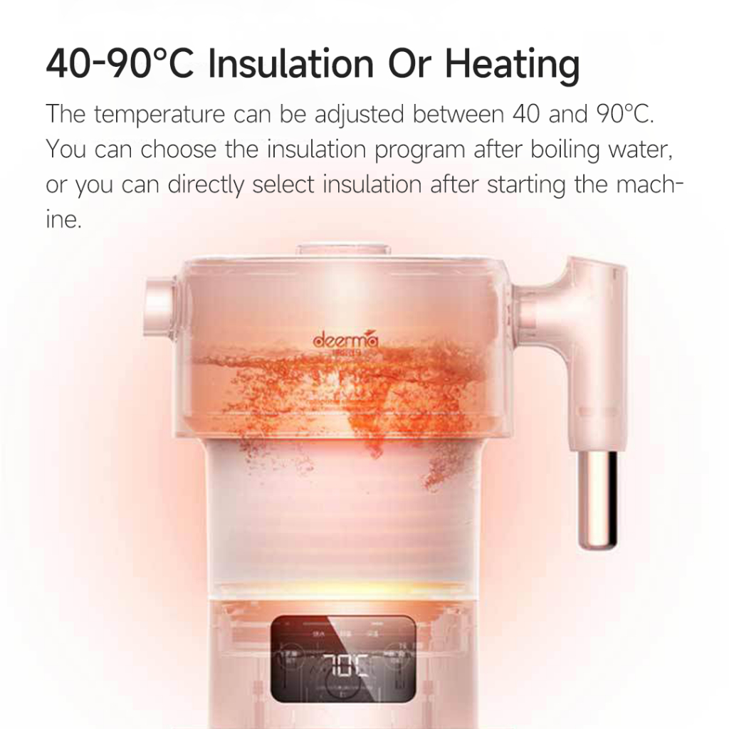 Bình Nước Điện Xiaomi Youpin Deerma 0.6L 100-240V Có Màn Hình Kỹ Thuật Số Tự Động Tắt / Mở Sự Bảo Vệ