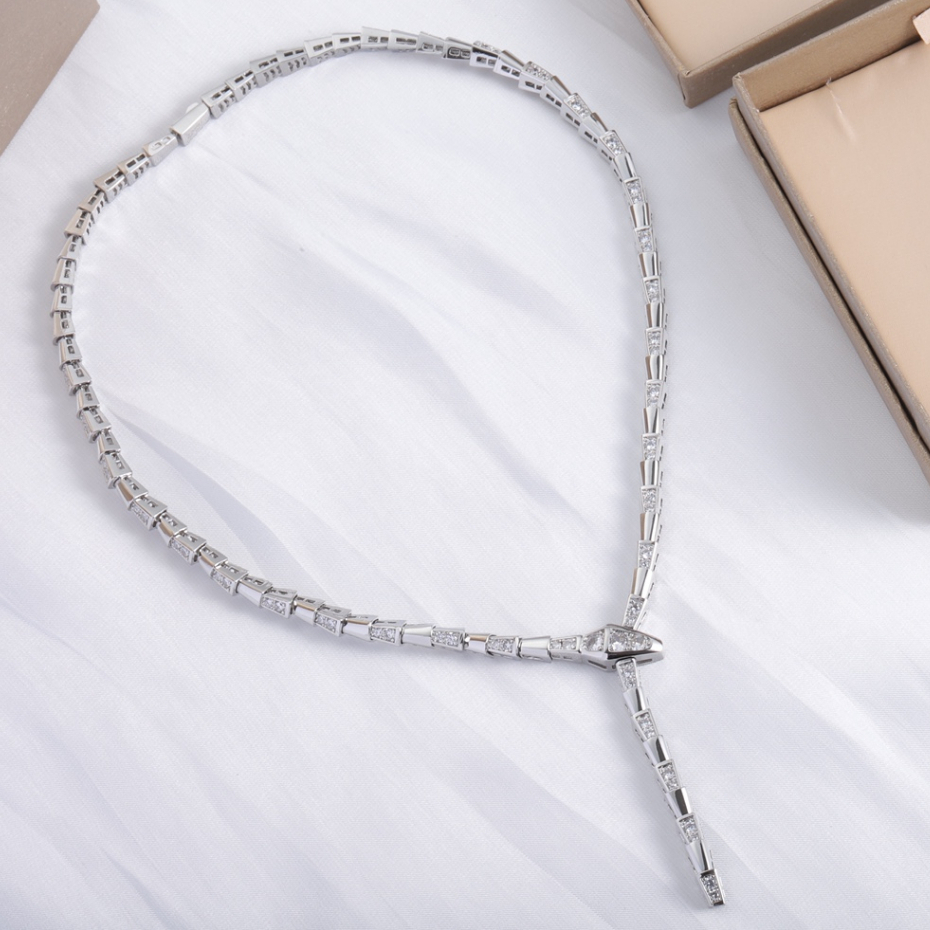 Vòng Cổ Choker Hình Xương Rắn Bằng Bạc Châu Âu Cho Nữ