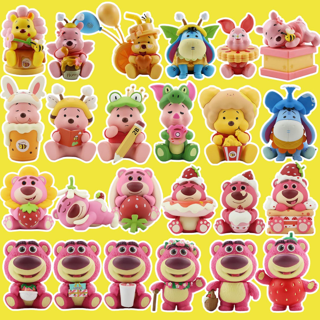 Siêu Chất Lượng Cao!Búp Bê Gấu Pooh Và Dâu Tây Trang Trí Bánh Kem Xinh Xắn