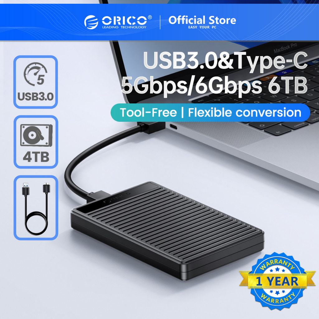 ORICO Box Ổ cứng 2.5 HDD SSD SATA Sang USB 3.0 Type C 5Gbps box ổ cứng di động (PDD25)