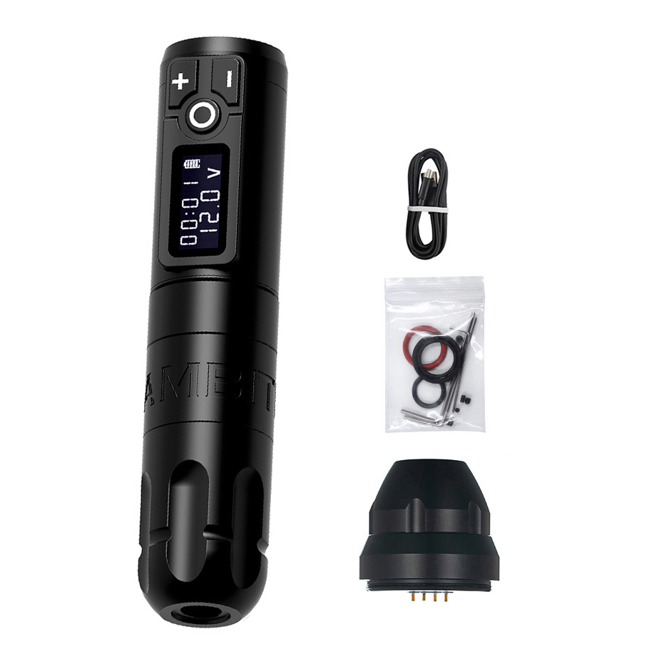 Máy xăm không dây Màn hình LCD chuyên nghiệp Pin 2400mAh Động cơ Coreless RCA Rotary Tattoo Pen