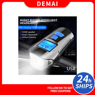 [Mã CLS2403F giảm 30k đơn 150k] Đèn Pha LED Tích Hợp Còi Sạc Usb Chống Thấm Nước Tiện Dụng Cho Xe Đạp
