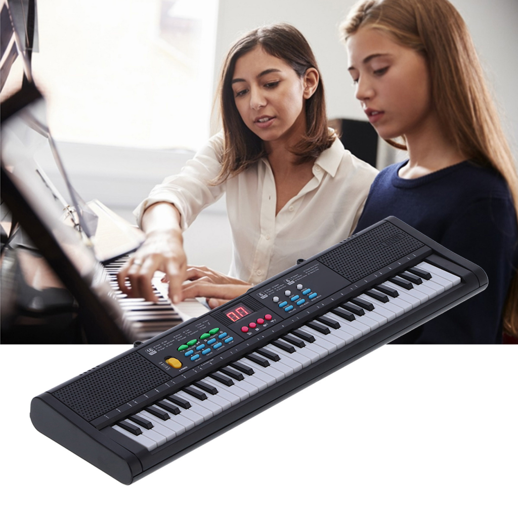 Đàn piano điện, Đàn điện tử cho bé đàn piano, Đàn PIANO cho bé kèm mic hát, 61 Điện Đa Năng Kèm Cáp USB Micro MQ6189 AKOASM