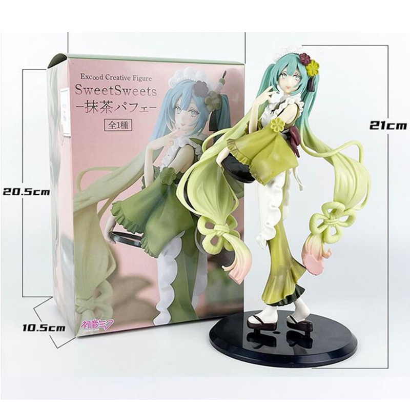 Mô Hình Nhân Vật Hatsune Miku 21cm Bằng PVC Màu Matcha Ngọt Ngào