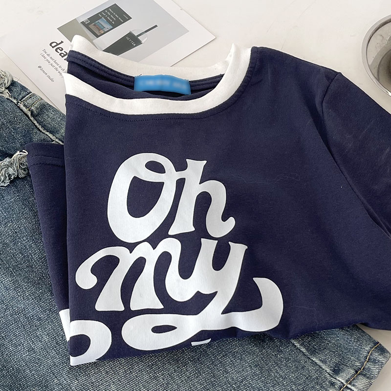 Áo Thun Ngắn Tay Dáng Ôm In Chữ Dễ Phối Đồ Thời Trang Mùa Hè 51285