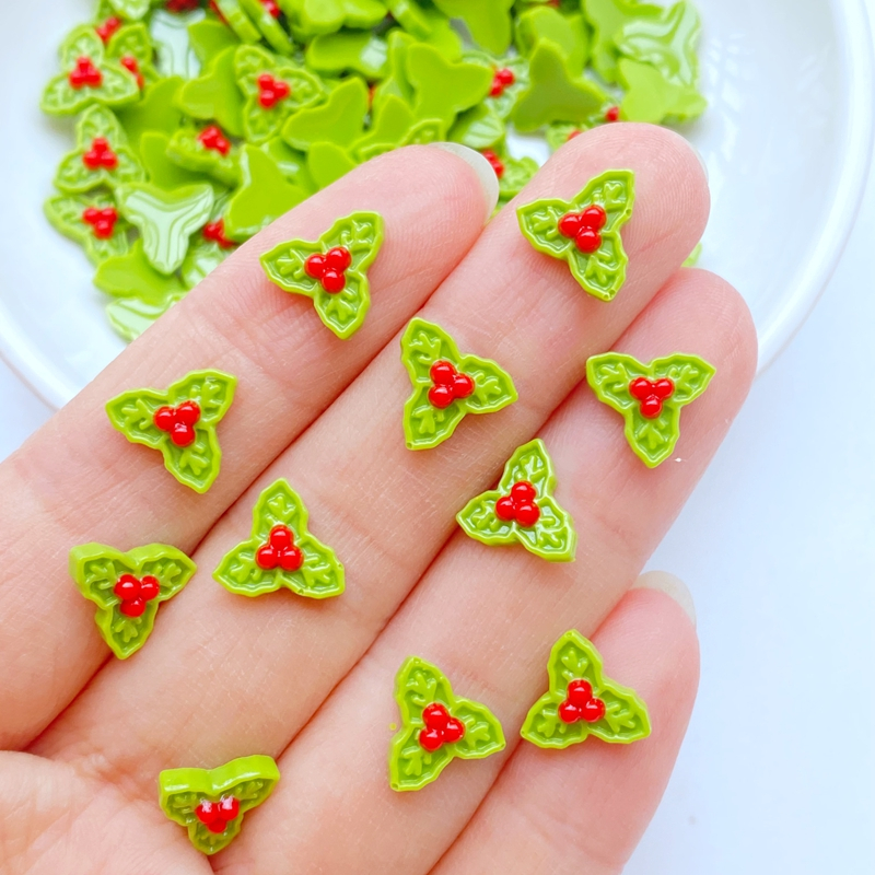 50 miếng mini manicure cartoon christmas series trang trí nhựa làm móng tay thủ công mỹ nghệ bông tai trang trí thực phẩm phụ kiện tự làm làm móng