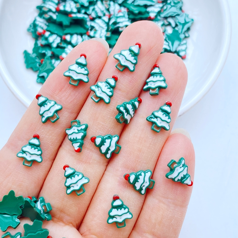 50 miếng mini manicure cartoon christmas series trang trí nhựa làm móng tay thủ công mỹ nghệ bông tai trang trí thực phẩm phụ kiện tự làm làm móng