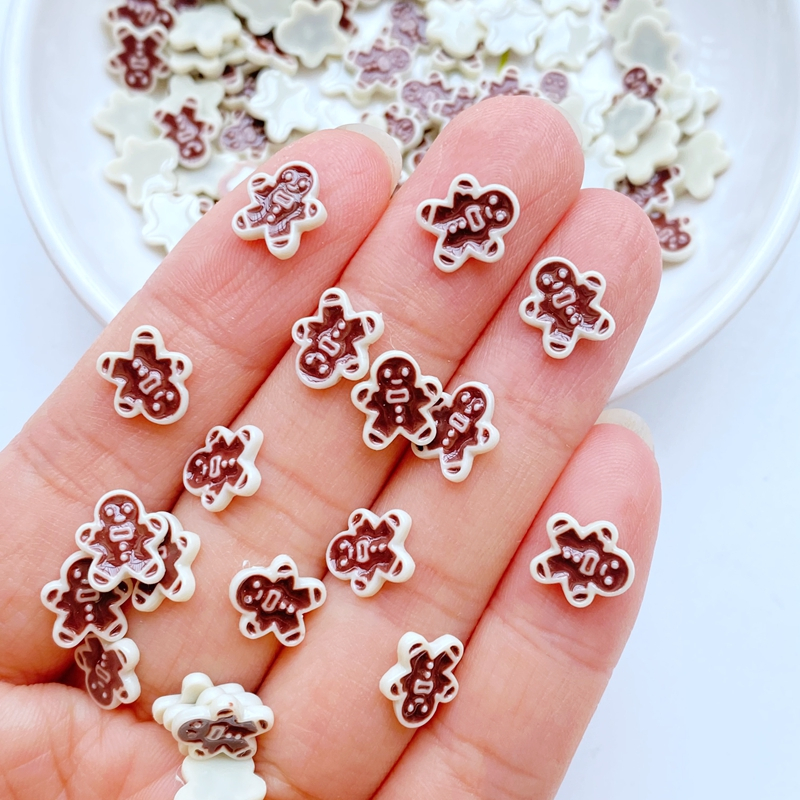 50 miếng mini manicure cartoon christmas series trang trí nhựa làm móng tay thủ công mỹ nghệ bông tai trang trí thực phẩm phụ kiện tự làm làm móng