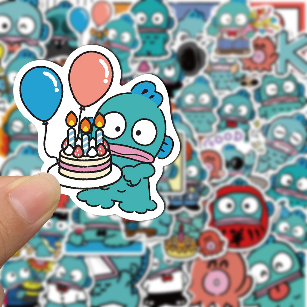 SANRIO Bộ 50 Miếng Dán Hoạt Hình Chống Nước Trang Trí Điện Thoại / Mũ Bảo Hiểm / Máy Tính