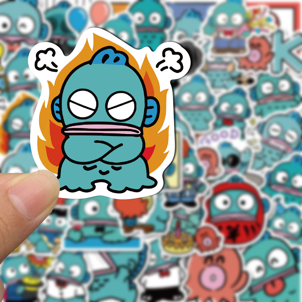 SANRIO Bộ 50 Miếng Dán Hoạt Hình Chống Nước Trang Trí Điện Thoại / Mũ Bảo Hiểm / Máy Tính