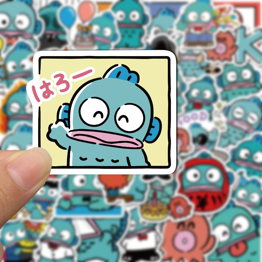 SANRIO Bộ 50 Miếng Dán Hoạt Hình Chống Nước Trang Trí Điện Thoại / Mũ Bảo Hiểm / Máy Tính