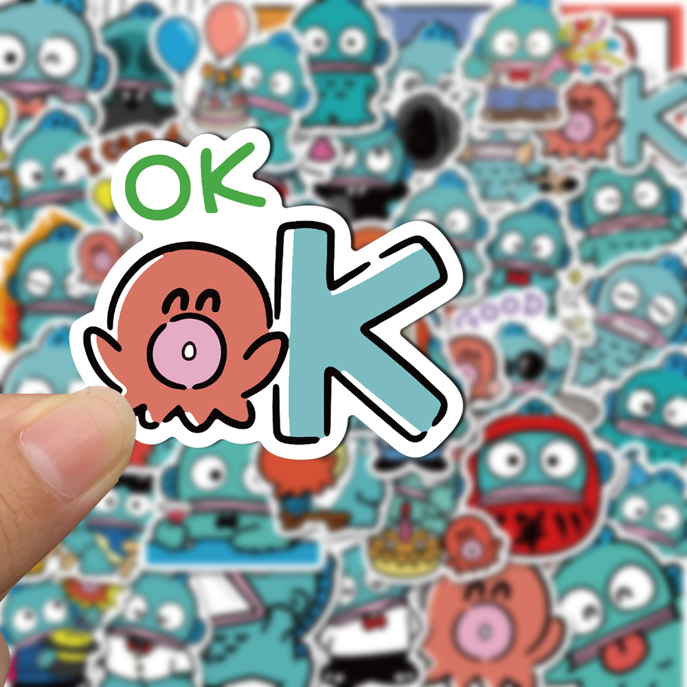 SANRIO Bộ 50 Miếng Dán Hoạt Hình Chống Nước Trang Trí Điện Thoại / Mũ Bảo Hiểm / Máy Tính