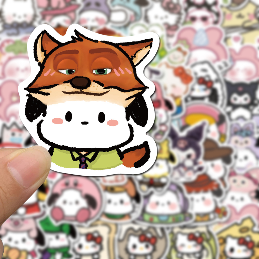 Bộ 56 Miếng Dán Hoạt Hình Sanrio Đơn Giản Chống Nước Trang Trí Mũ Bảo Hiểm / Điện Thoại